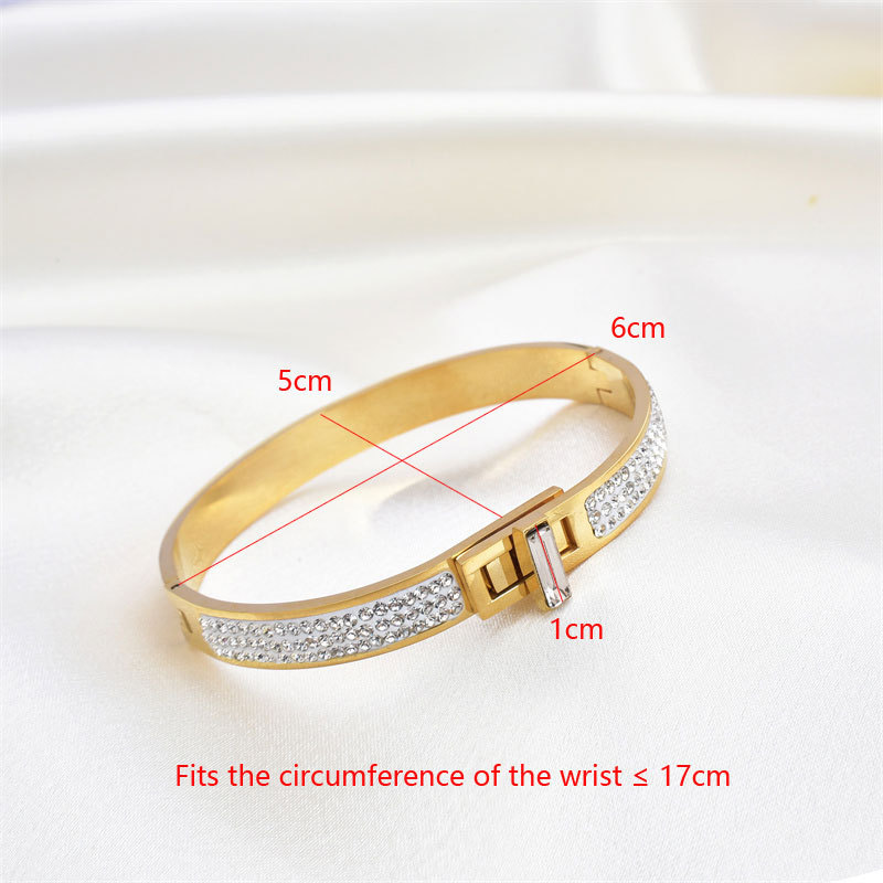 PVD Coated Real Gold Plated Geometric Stainless Steel Simple Style Classic Style Waterproof Non Tarnish Bangle