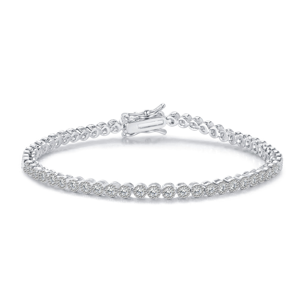 Fashion Tennis Bracelet Copper Inlaid Zircon Unisex Elegant Design Trendy Factory Direct Jewelry Accessories Simple Style