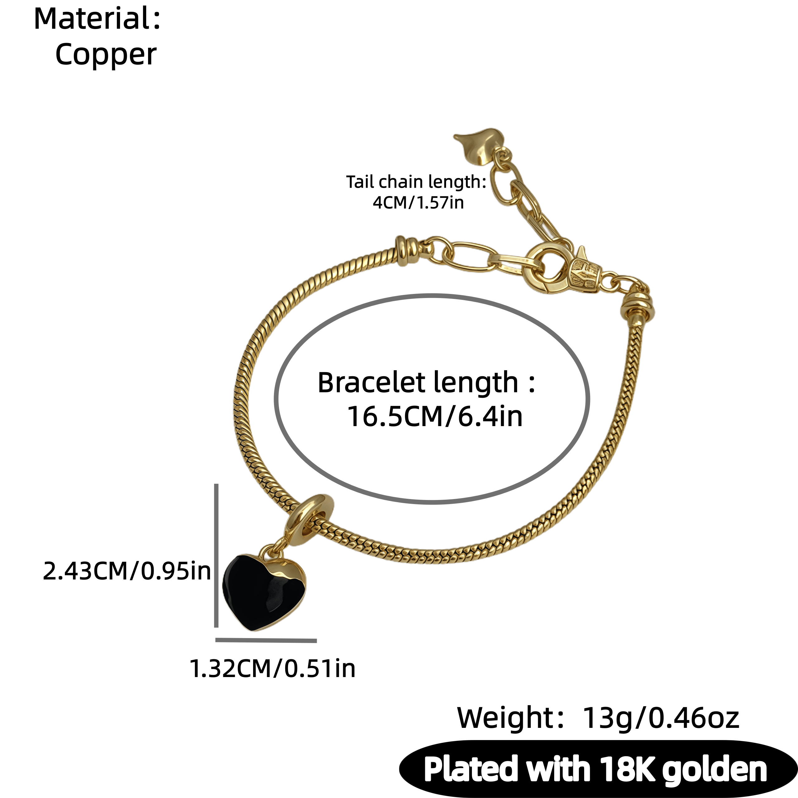 1 Set Of Heart Bracelet And Necklace Jewelry Suitable For Men And Women Couples Friends To Wear Copper Plated With 18K Gold Oil Drop Fashionable And Beautiful
