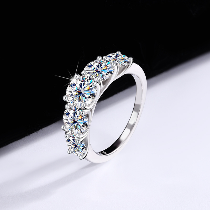 Women's 925 Sterling Silver Crown Moissanite Rings Brass Jewelry