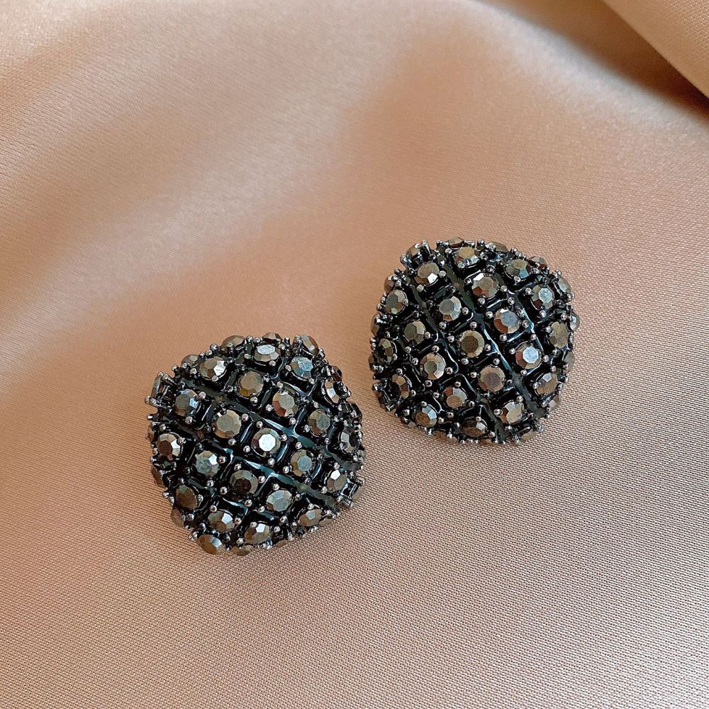 18K Gold Plated Vintage Zircon Square Earrings Retro Stud Earrings Women's Jewelry Accessories