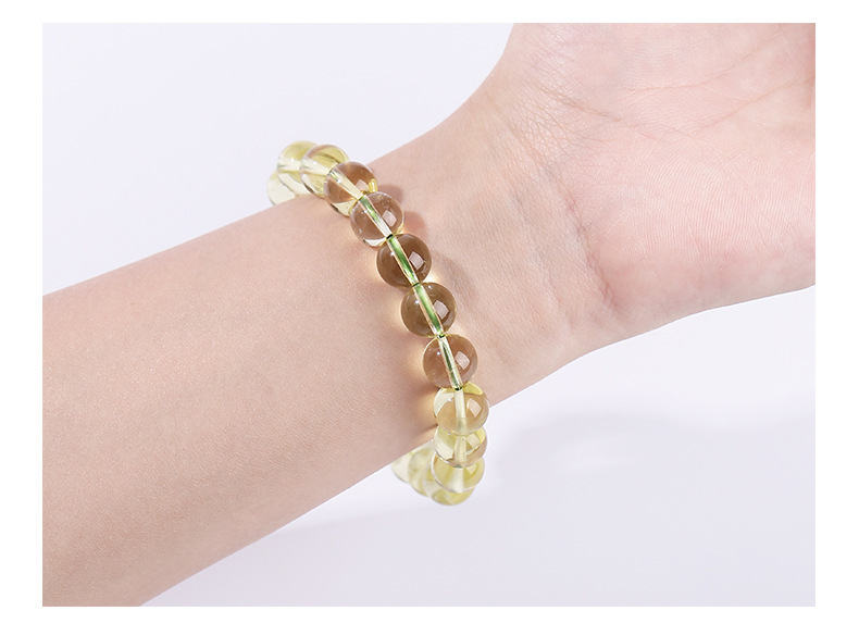 Natural Crystal Bamboo Leaf Green Bracelet Transparent Grape Color Jade Bracelet Geometric Pattern Simple Style Women's Jewelry