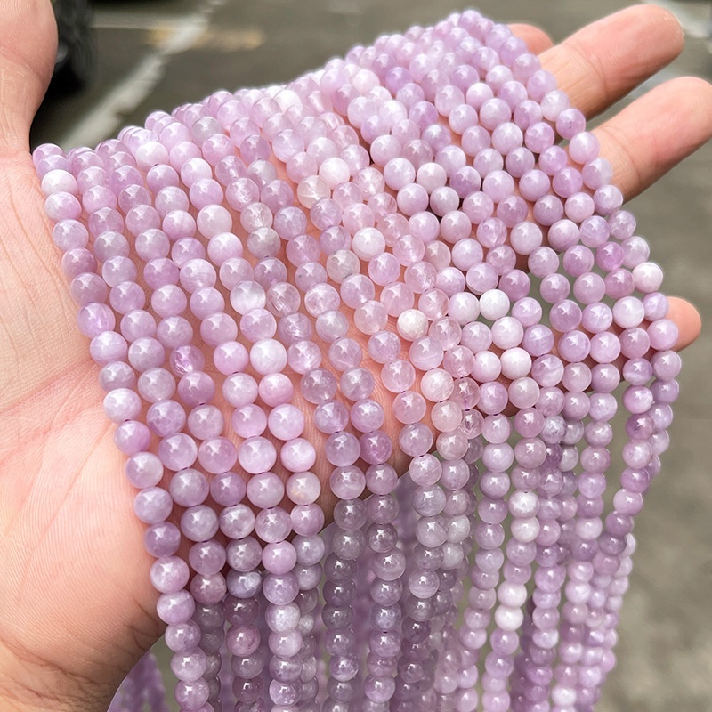 JD Jewelry Natural Amethyst Multi-Circle Bracelet Fashion Light Purple Crystal Women's Round Bead Bracelet Accessories Simple Style