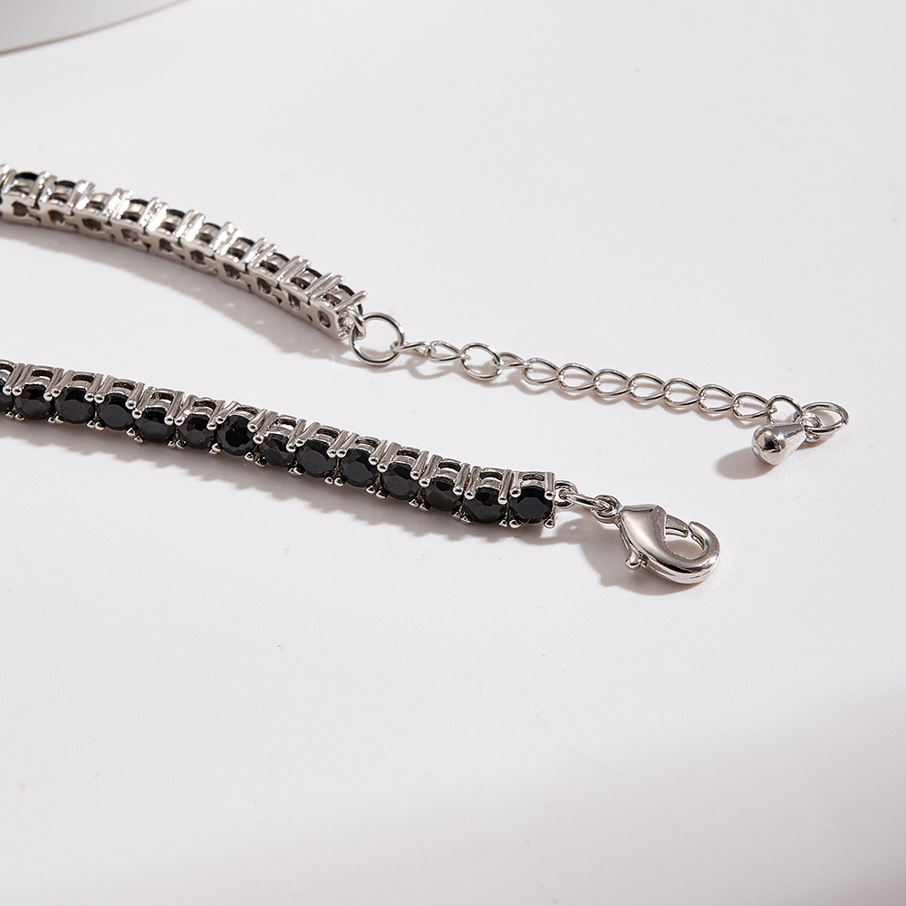 Trend Classic Copper Color Retention Electroplated INS Style Basic Style (Simple Style) Minimalist Style Handmade Zircon 3.2mm Tennis Chain Bracelet