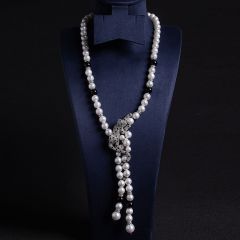 White Background Black + White Beads