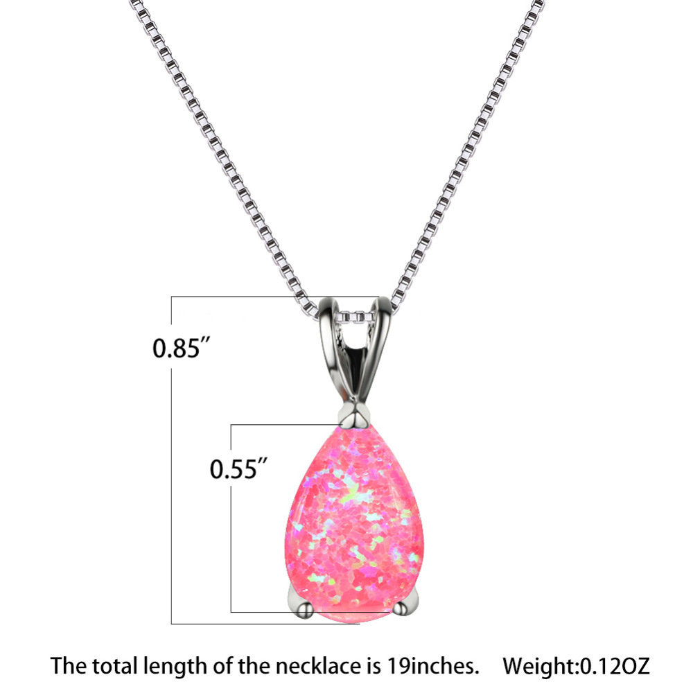 Wish Bestselling Waterdrop Australian Opal Pendant Necklace Women Elegant Versatile Quality Jewelry Fashion Accessories