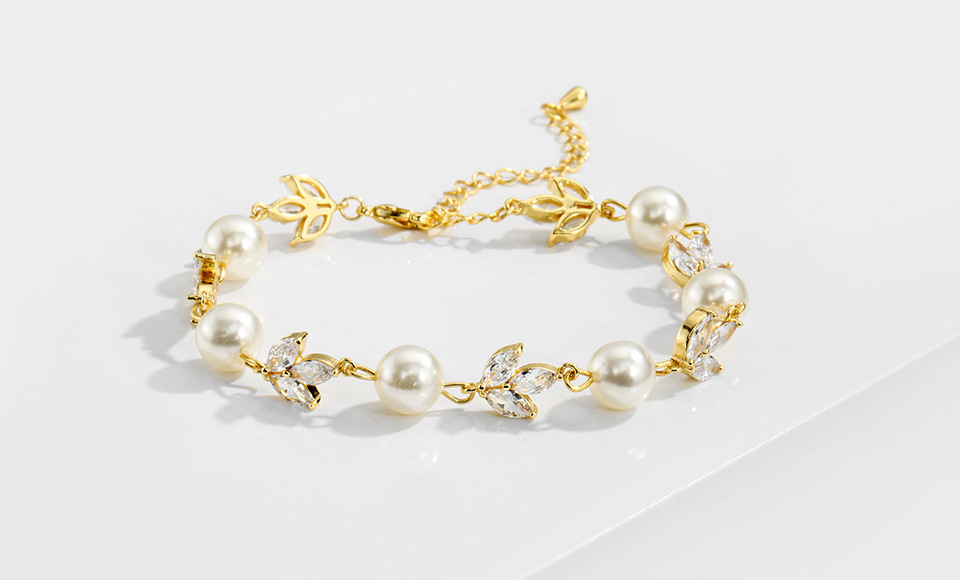 Unisex Imitation Pearl Copper Geometric Bracelets Imitation Pearl Jewelry