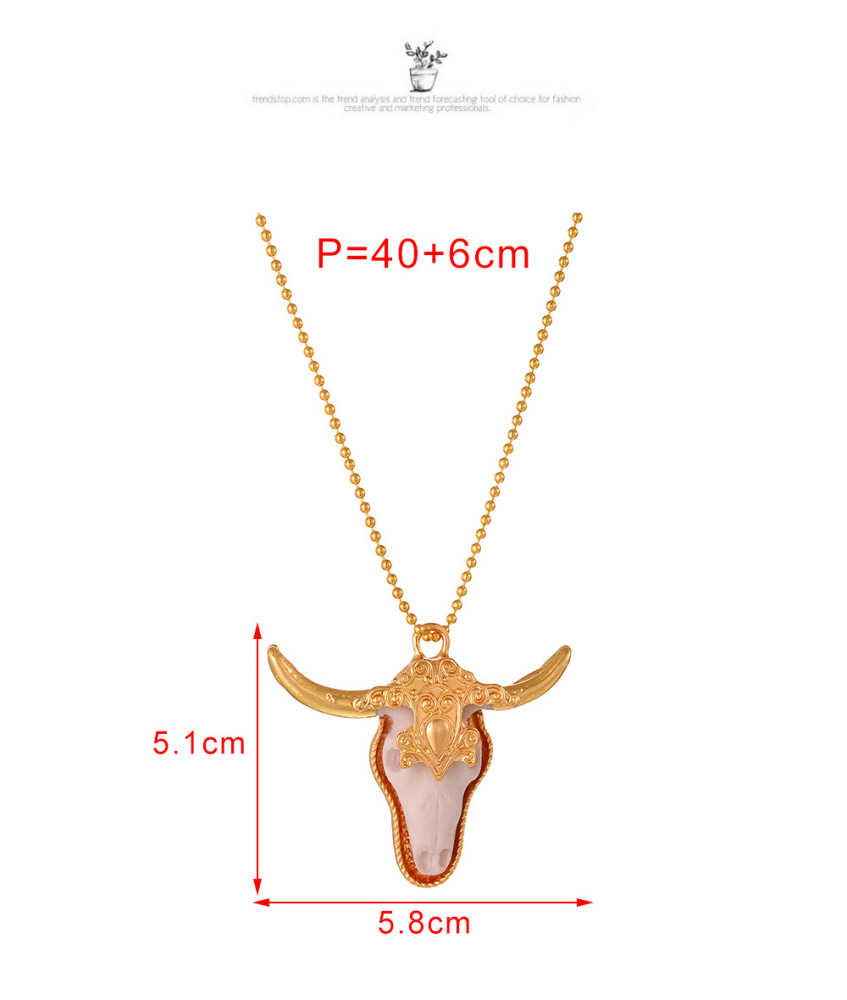 Resin Bull Head Bead Series Necklace Vintage Pendant Valentine's Day Couple Jewelry Accessories