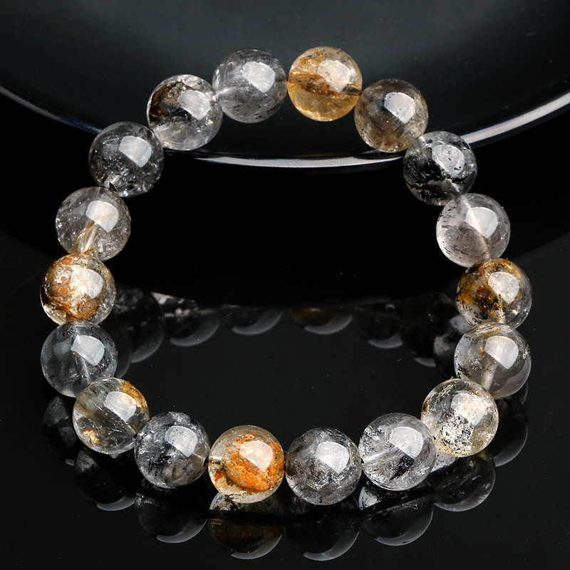 Natural Crystal Flashing Diamond Bracelet Black Yellow Crystal Lucky Oil Dare Circle Donghai Tokyang Crystal Geometric Pattern