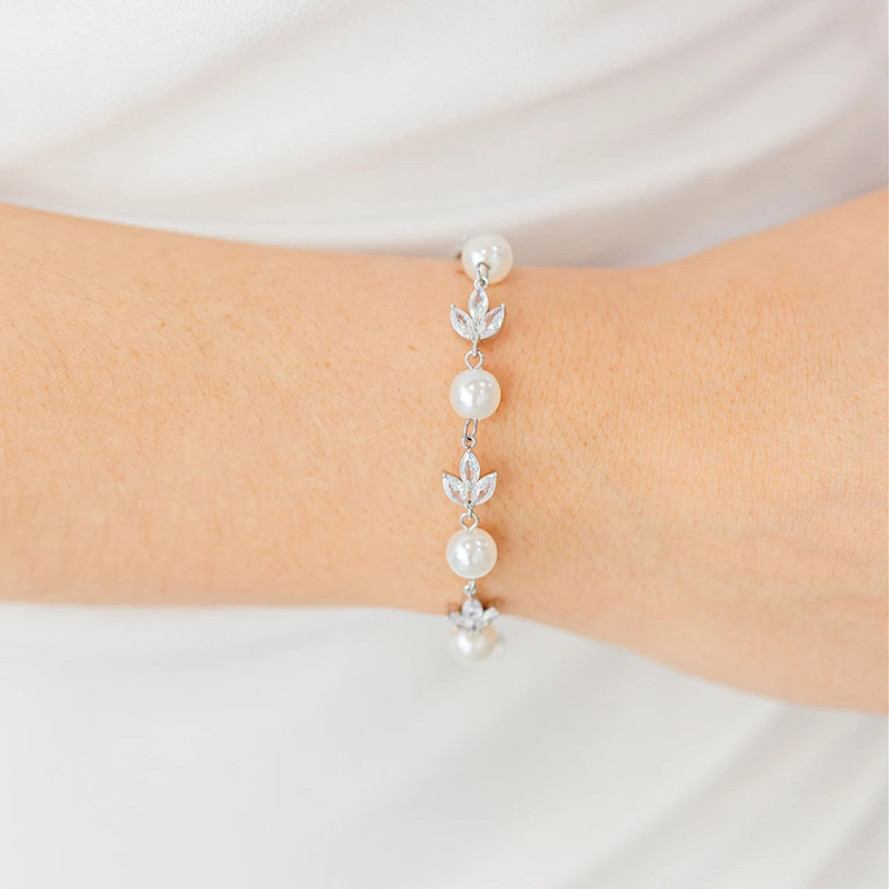 Unisex Imitation Pearl Copper Geometric Bracelets Imitation Pearl Jewelry