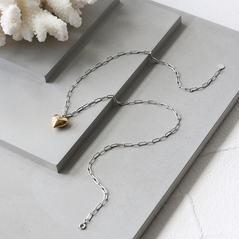 PVD Coated Real Gold Plated 18K Gold Heart 304 Stainless Steel Fashion Waterproof Non Tarnish 304 Stainless Steel Necklace
