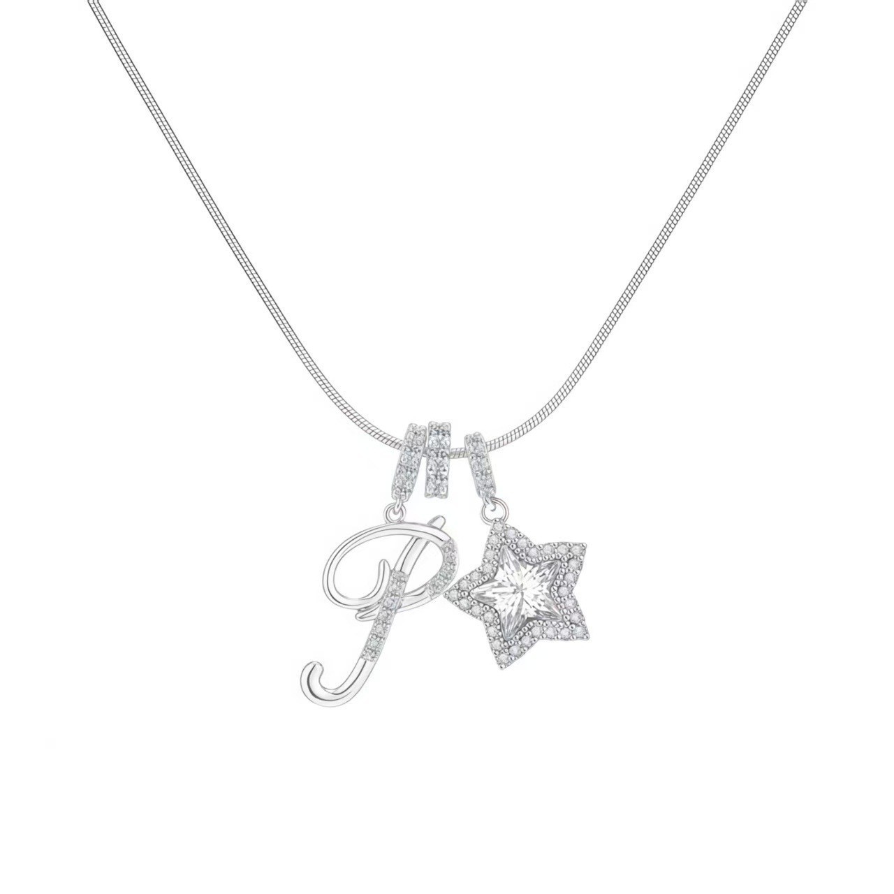 Dopamine Star Girl TK26 Letter Necklace Stainless Steel Chain Plated 22K Real Gold Decorated Luxury Style Women's Jewelry