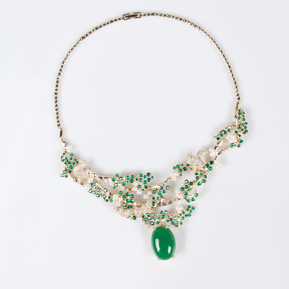 Elegant Short Lockbone Necklace And Earring Set For Women Exaggerated Fashion High End Accessories Dinner Party Jewelry