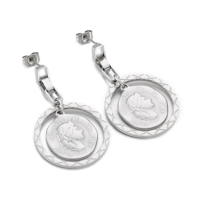 PVD Coated 18K Gold Plated Solid Color Stainless Steel Simple Style Classic Style Waterproof Non Tarnish Drop Earrings