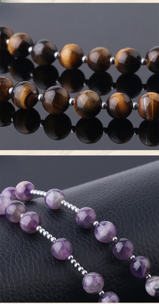 Natural White Crystal Column Long Necklace Merkaba Stone Bead Women's Sweater Chain Autumn Winter Versatile Simple Style Copper Accessories