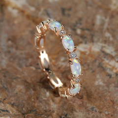 Rose Gold White Opal