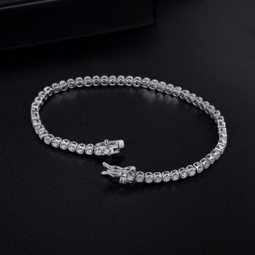 Fashion Tennis Bracelet Copper Inlaid Zircon Unisex Elegant Design Trendy Factory Direct Jewelry Accessories Simple Style