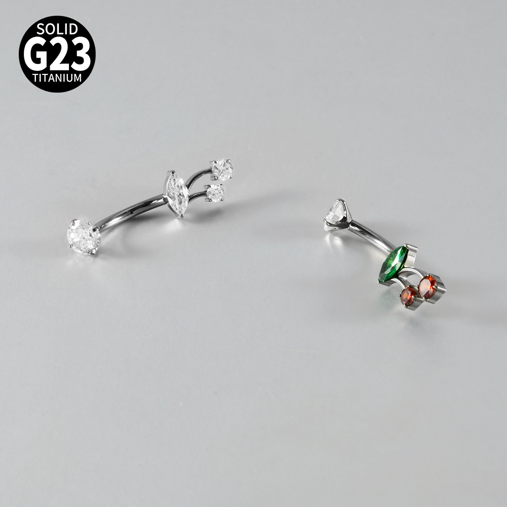 Titanium Metal Scorpion Bat Belly Button Piercing Belly Button Ring Zircon Cherry Multiple Horse Eye Flower Inner Tooth Belly Button Stud Body Piercing Jewelry Accessories