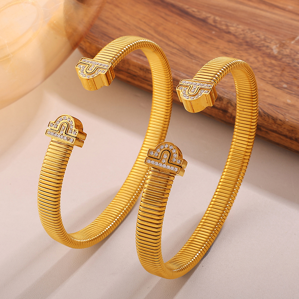 Fashionable Versatile Open Setting Rhinestone Bracelet Exaggerated Trendy Lightweight Luxury Spiral Women's Jewelry
