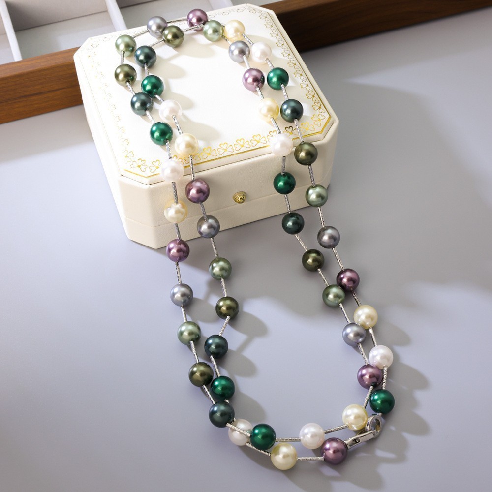 Long Pearl Star Sweater Chain Women's Fashionable Versatile Simple Style Spring Hot Sale High-End Jewelry Accessories