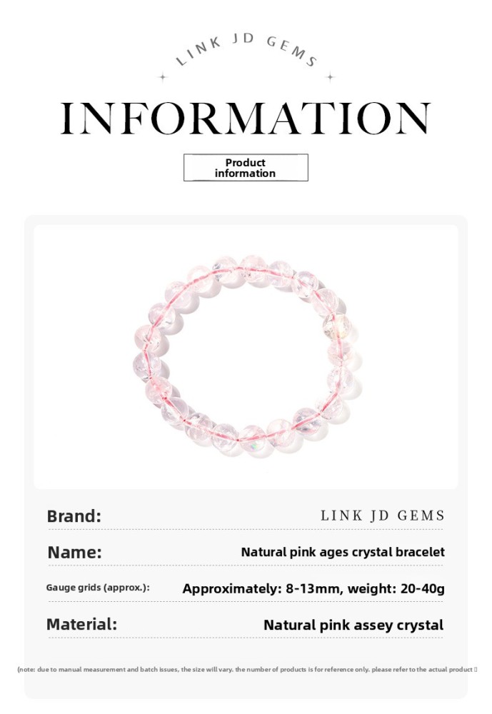 JD Jewelry Natural Pink Aries Seven-Color Starlight Crystal Bracelet Fashion High-End Round Bead Accessories For Women
