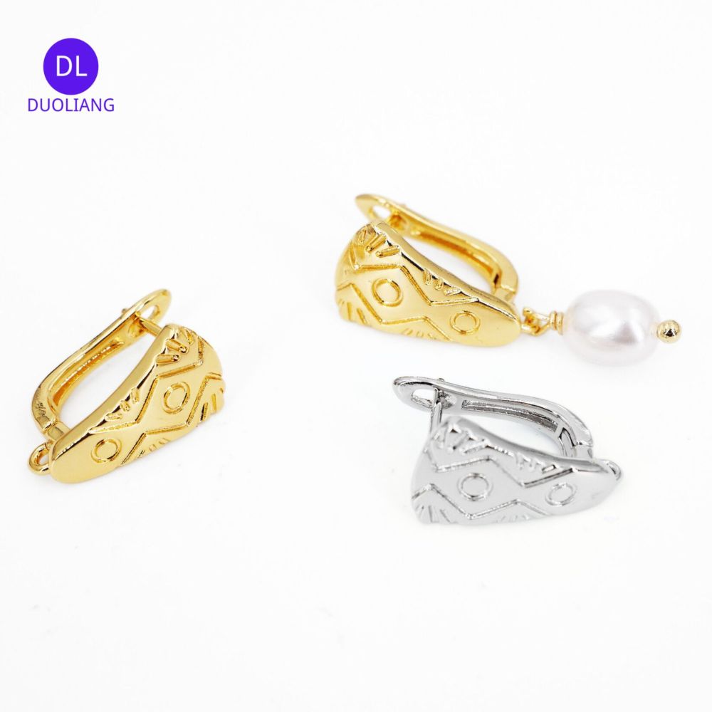 New Multi-Bright Copper Plated 18K Gold Earring DIY Jewelry Accessories U-Shaped Ear Cuff With Drop Circle Eco-Friendly