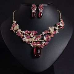 Rose Red on Gold Background