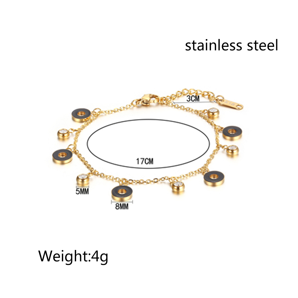 PVD Coated Real Gold Plated 18K Gold Round 304 Stainless Steel Simple Style Classic Style Waterproof Non Tarnish 304 Stainless Steel Bracelets