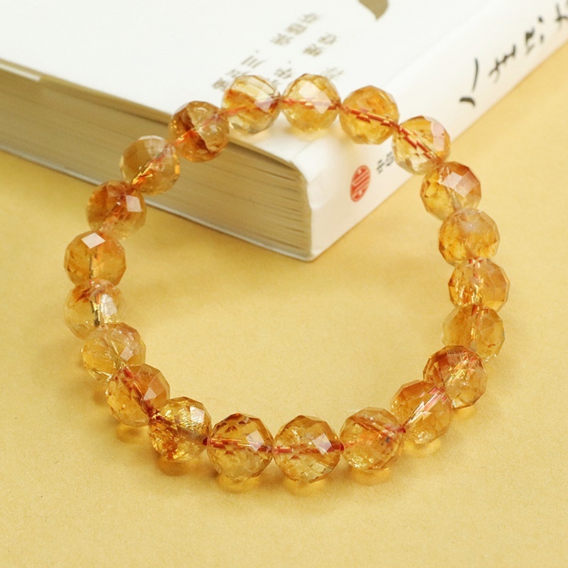 Aiyue Yellow Crystal Bracelet Polished Geometric Pattern Ethnic Style For Men And Women Birthday Party Jewelry Accessories