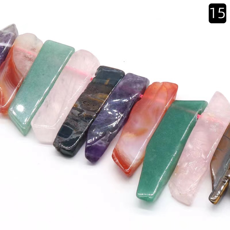 Classical Color Block Natural Stone Beaded Necklace