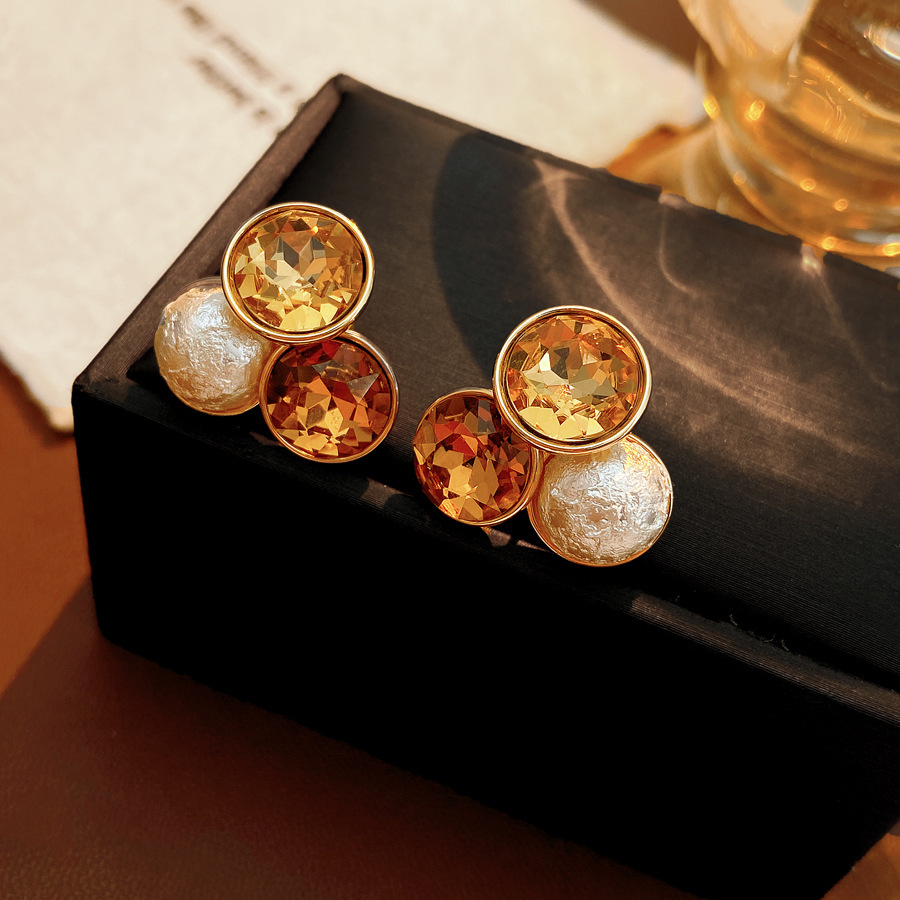 Vintage Gold Plated Silver Pin Diamond Earrings Multifunctional Women's Jewelry Geometric Snowflake Party Accessories