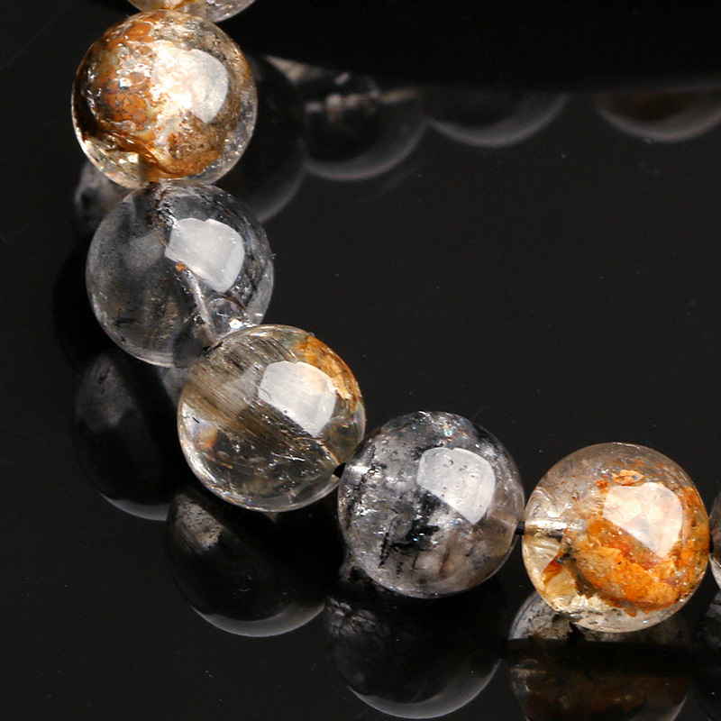 Natural Crystal Flashing Diamond Bracelet Black Yellow Crystal Lucky Oil Dare Circle Donghai Tokyang Crystal Geometric Pattern