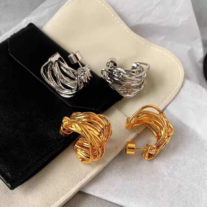 Geometric Copper Elegant Classic Style Earrings