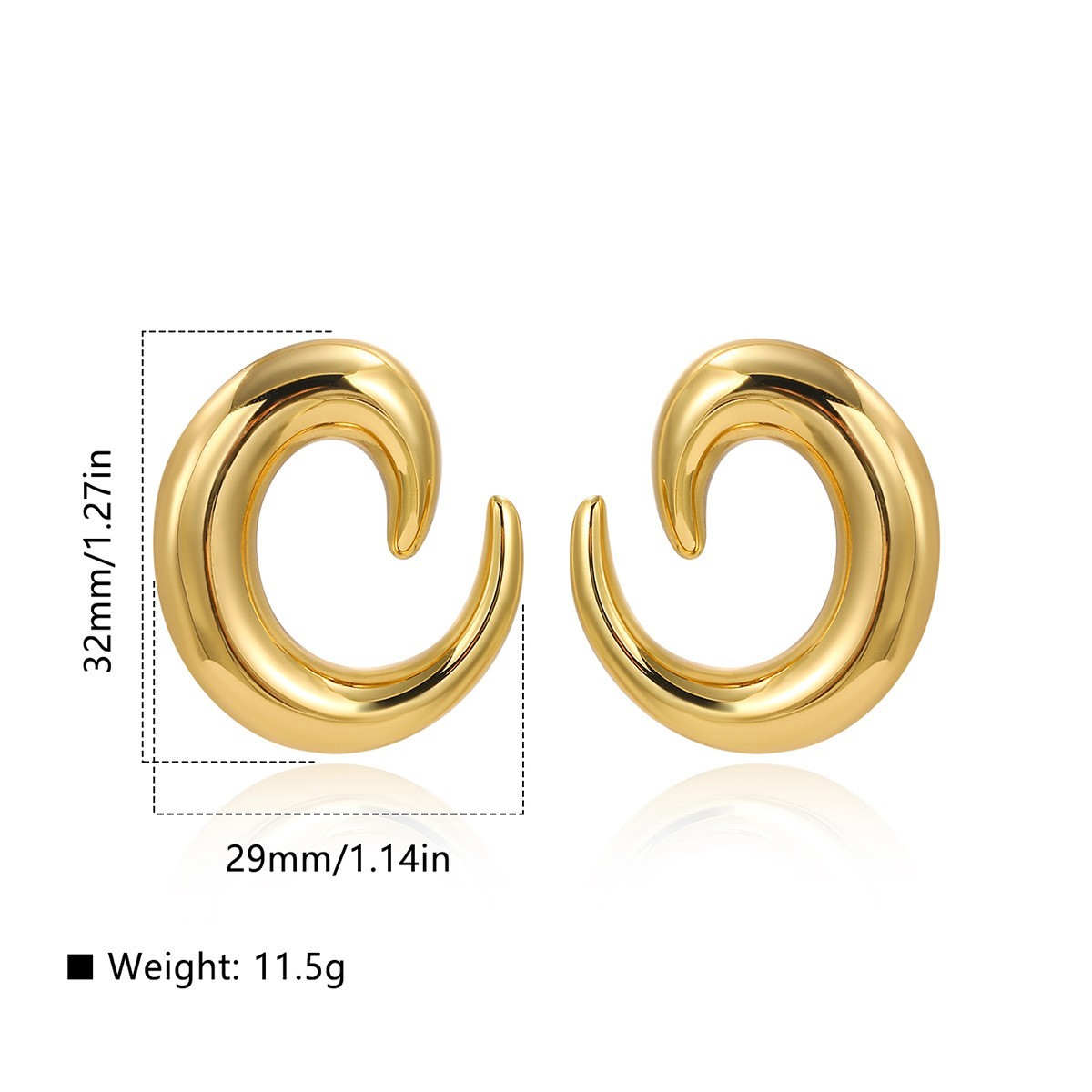 1 Pair Elegant C Shape Heart Shape Flower 304 Stainless Steel Ear Studs