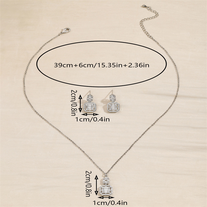 Copper 18K Gold Plated Simple Style Classic Style Plating Inlay Solid Color Zircon Jewelry Set