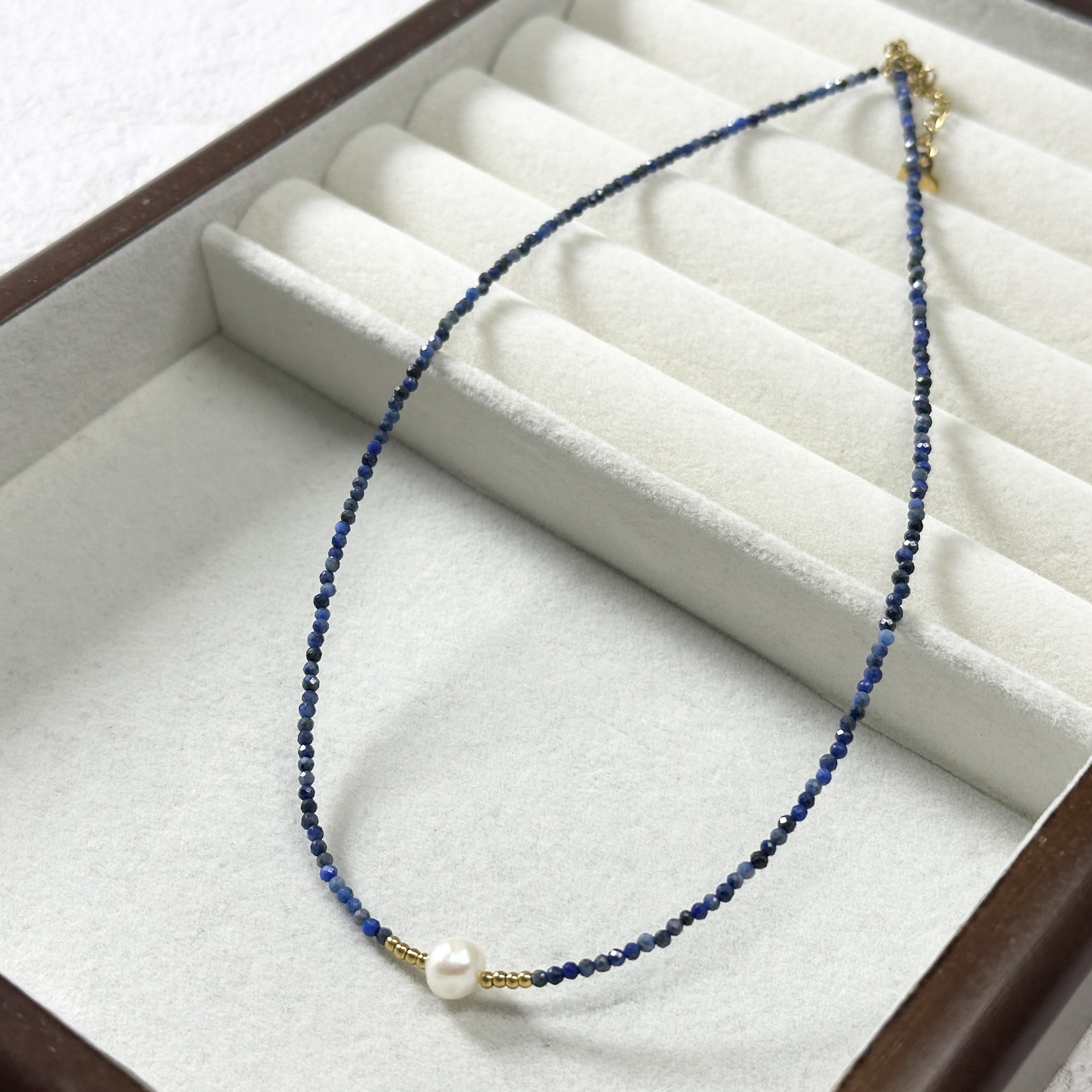 Retro High-End Titanium Steel Necklace With Turquoise Beads Freshwater Pearls Red Agate Clavicle Chain Sweater Chain For Women