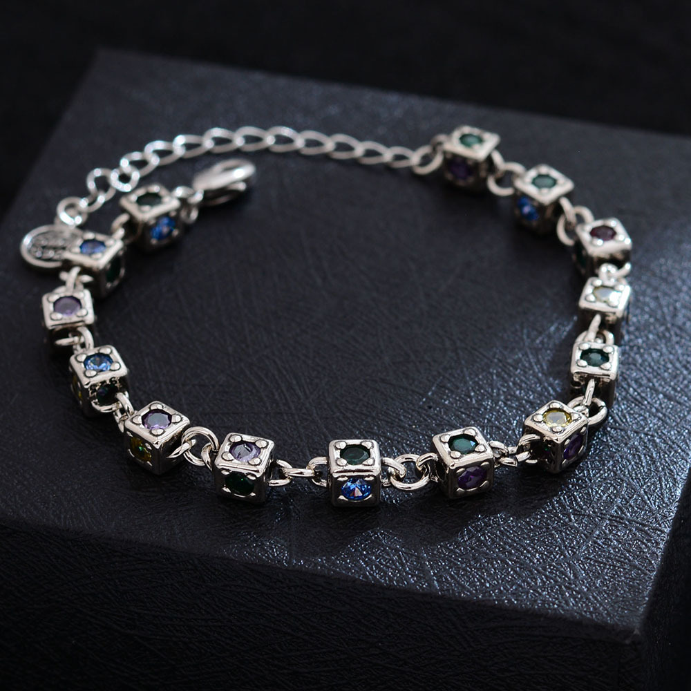 Wholesale Jewelry Vacation Classic Style Dice Copper Cable Chain Bracelets