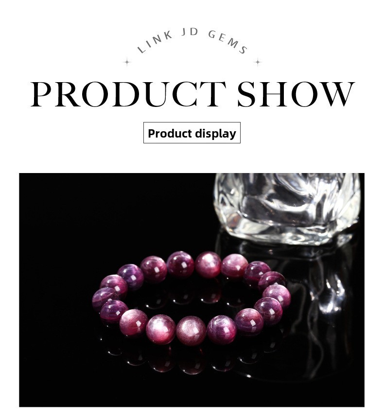 JD Jewelry 7A Natural Amethyst Geometric Pattern Crystal Bracelet Cat's Eye Crystal Purple Grape Fashion Women's Gift Bracelet Simple Style