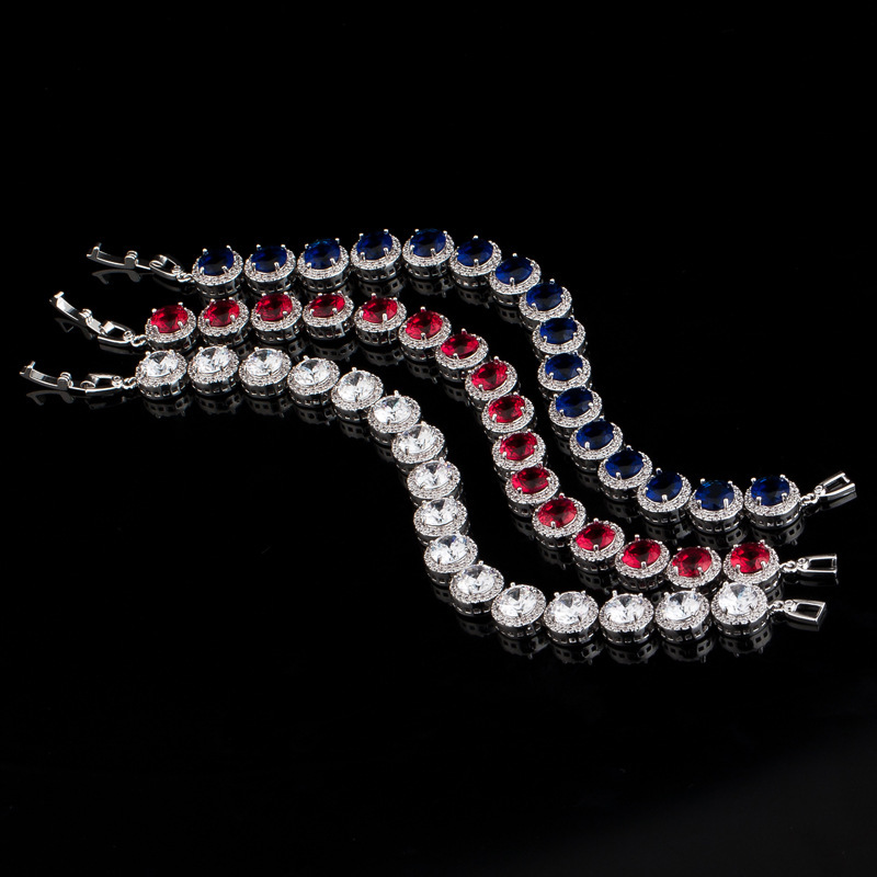 Classic Hip Hop Luxury Full Drill Zircon Waterdrop Bracelet For Women Simple Personality Hand Jewelry  Ins Style
