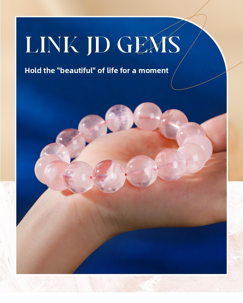 Natural Pink Crystal Ghost Bracelet Fashion Luxury Snowflake Design Geometric Pattern Crystal Sweet Bracelet Women's Gift