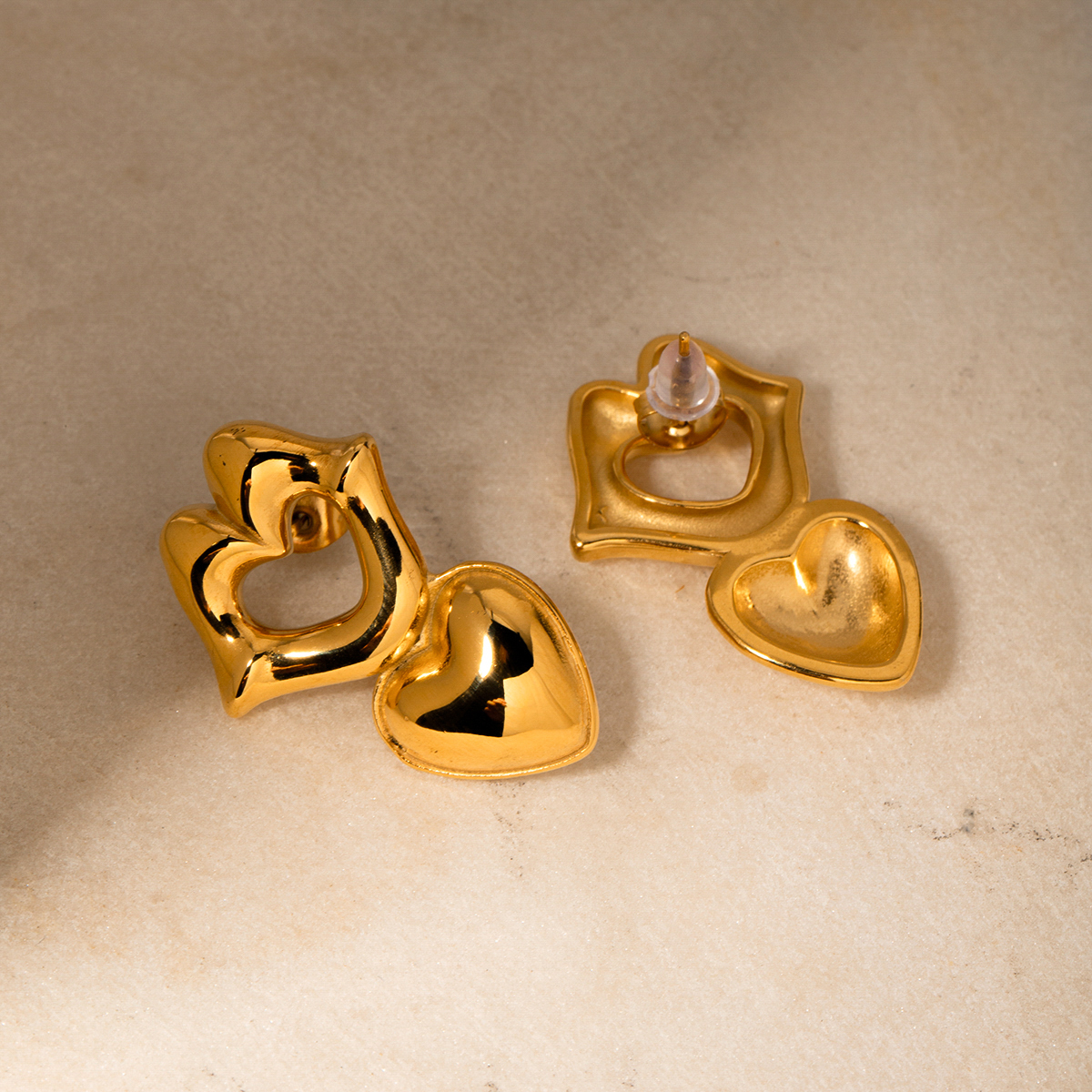 316 Stainless Steel  PVD Coated Lips Heart Shape IG Style Drop Earrings For Women's