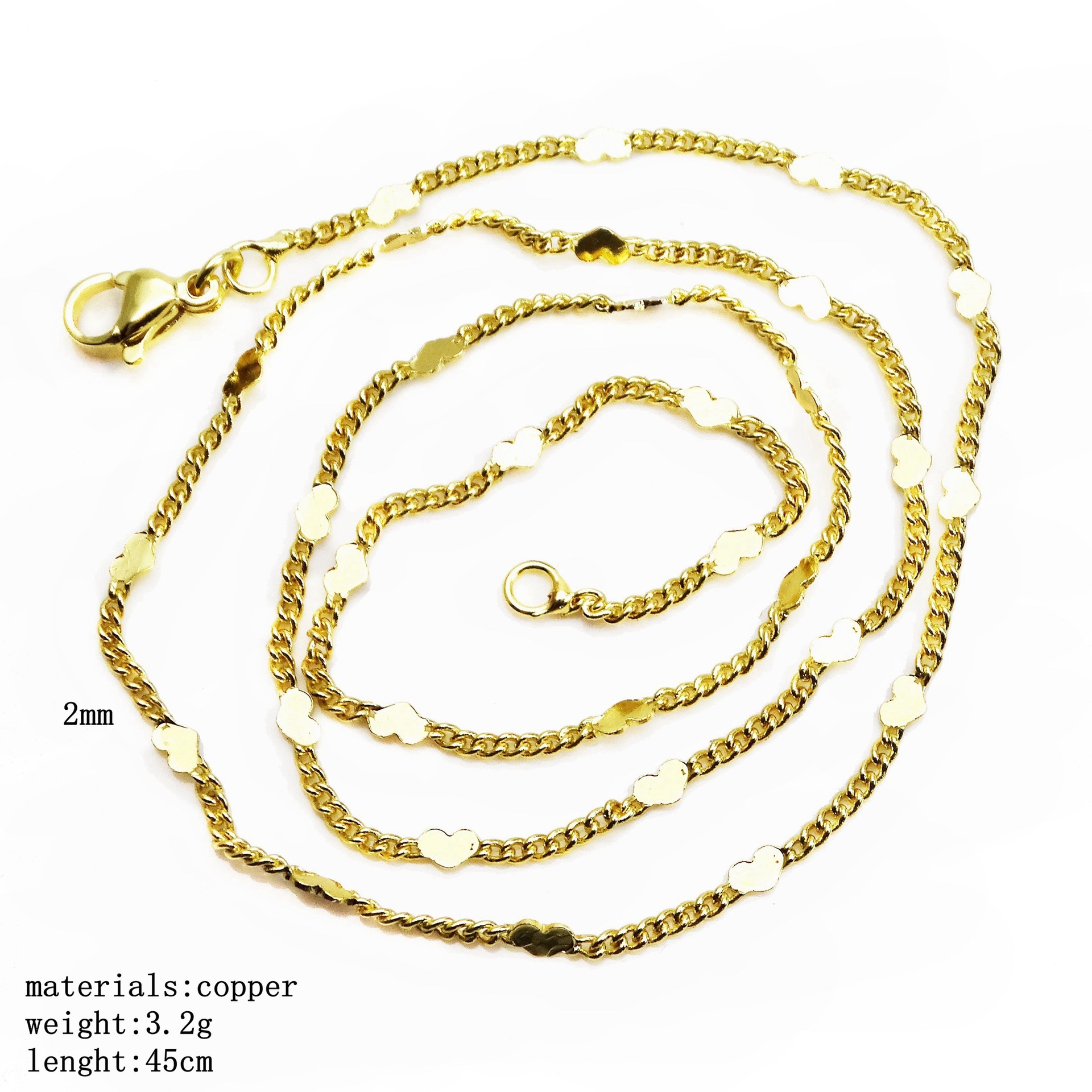 Copper Simple Style Classic Style Plating Solid Color Necklace