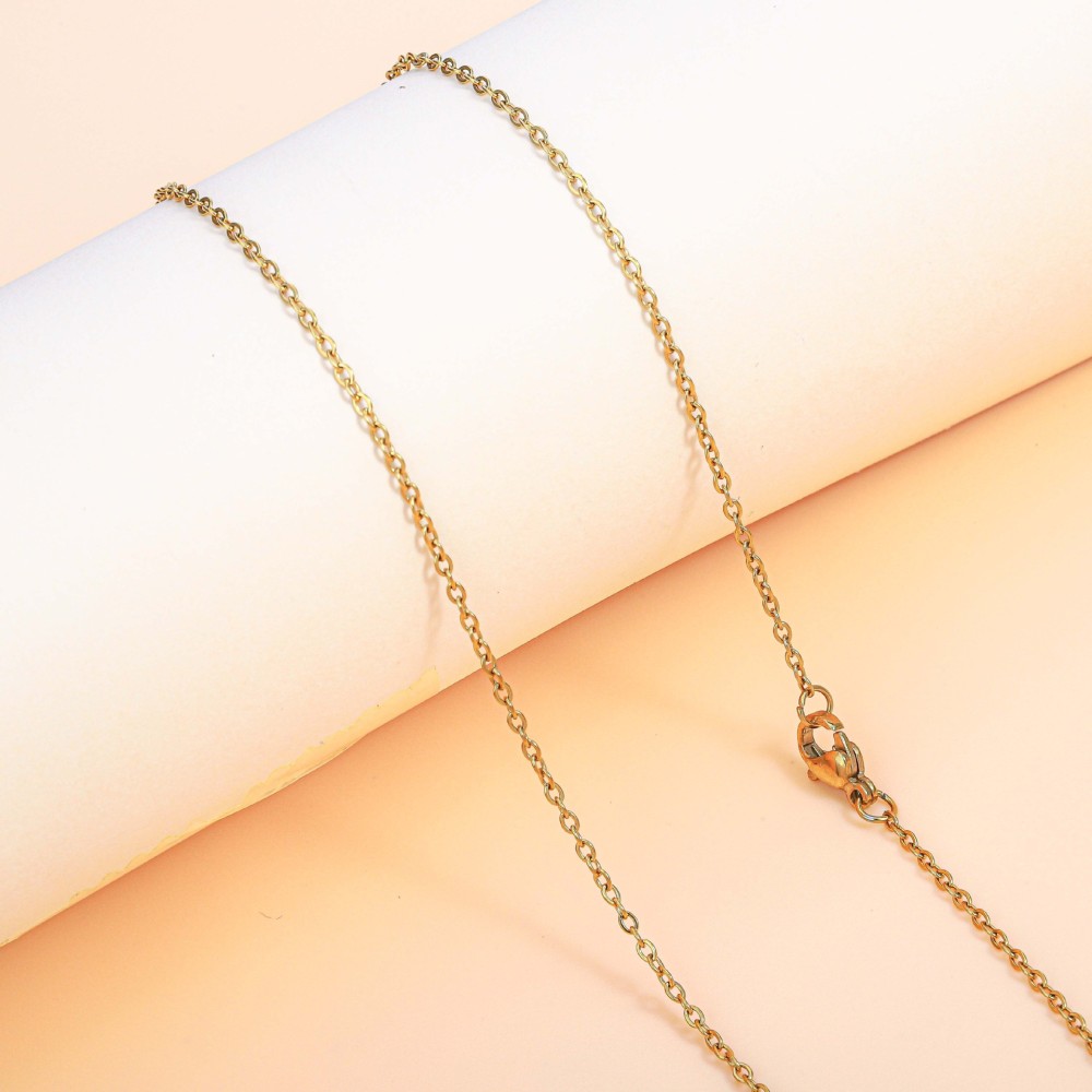 Stainless Steel Hammer Cross Chain Fine Chain Jewelry Accessories Necklace Handmade DIY Titanium Steel Non-Fading