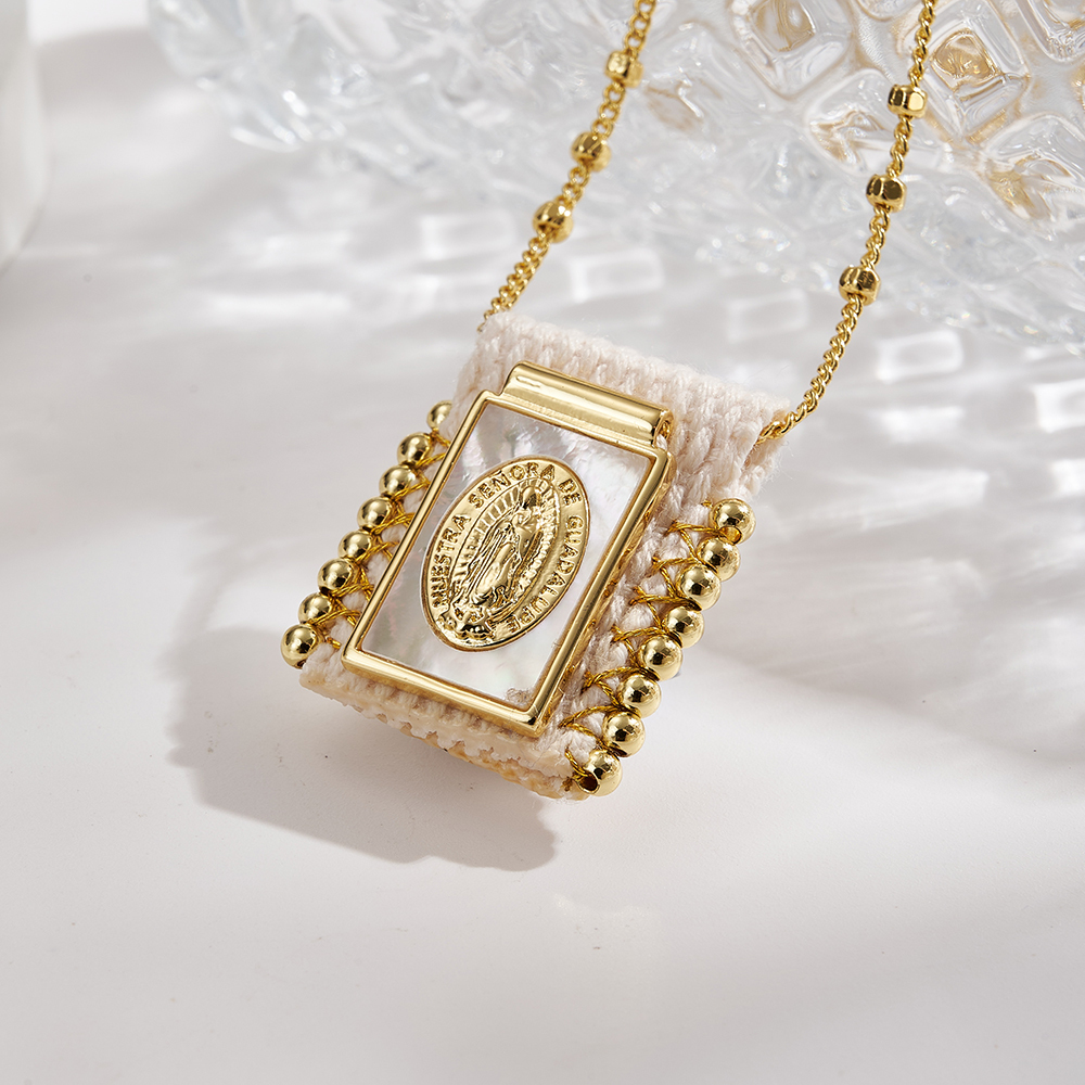 Hot-Selling New Copper Water Plated Imitation Gold Shell Virgin Mary Character Necklace