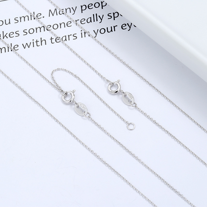 Chengbo S925 Sterling Silver Calendered Car Flower Cross Chain Women's O-chain Short Clavicle Necklace Pendant Chain Wholesale