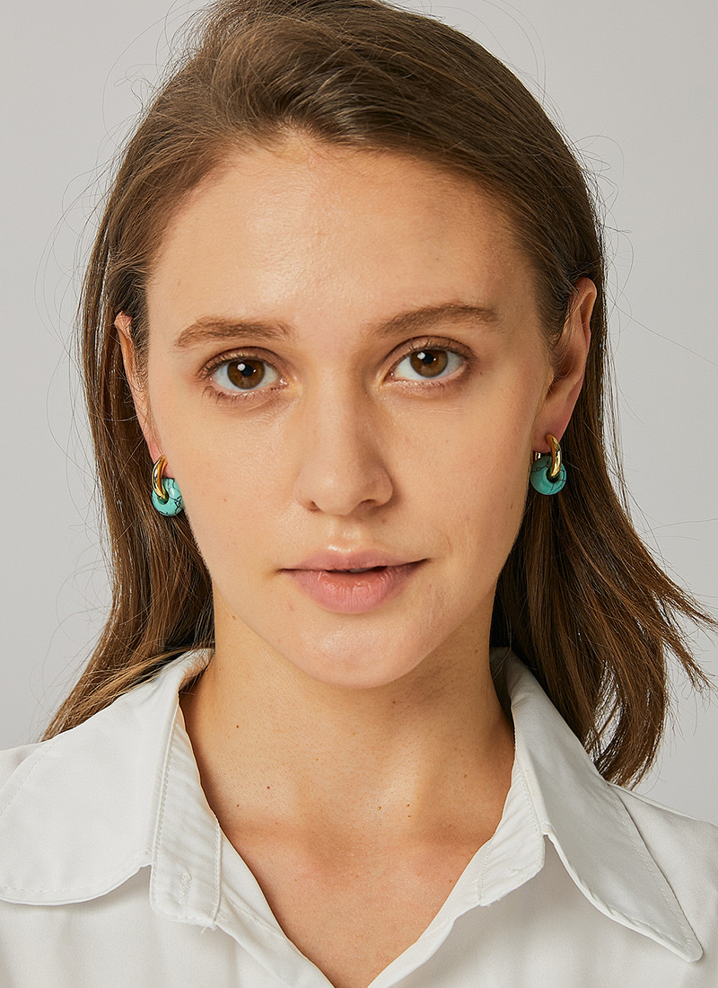 1 Pair Basic Classic Style Geometric Plating Artificial Crystal Natural Stone Drop Earrings