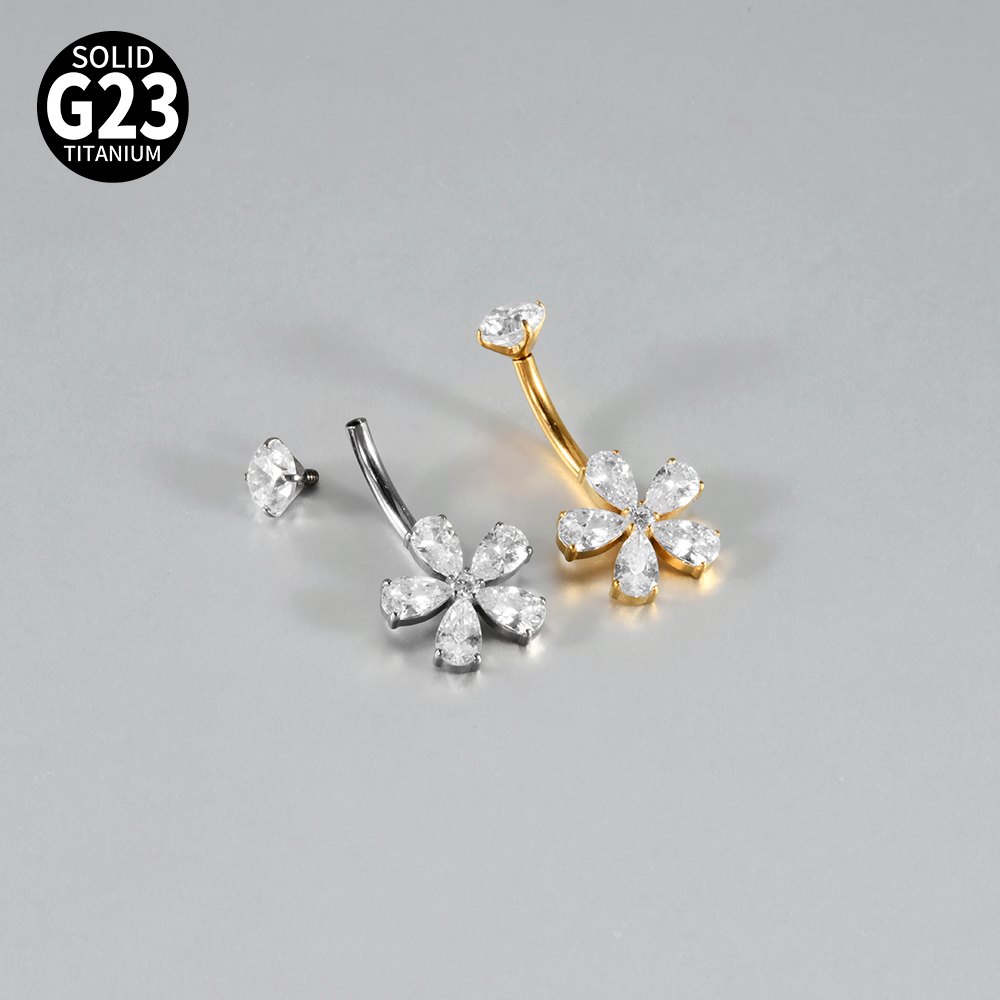 Titanium Metal Scorpion Bat Belly Button Piercing Belly Button Ring Zircon Cherry Multiple Horse Eye Flower Inner Tooth Belly Button Stud Body Piercing Jewelry Accessories