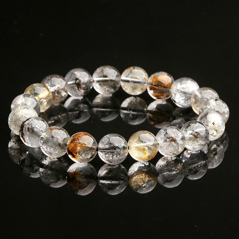 Natural Crystal Flashing Diamond Bracelet Black Yellow Crystal Lucky Oil Dare Circle Donghai Tokyang Crystal Geometric Pattern