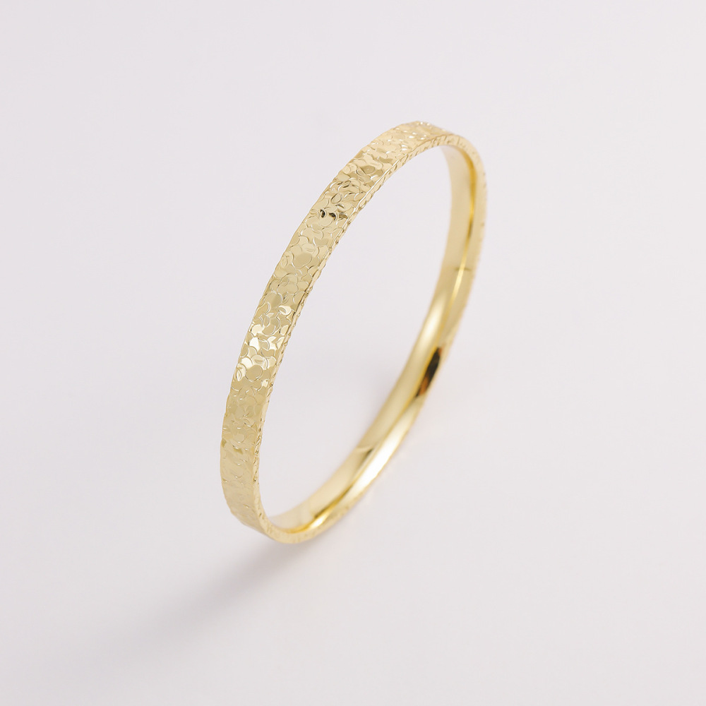 Cherry Blossom Ice Crushed Gold Bracelet Shiny Copper Jewelry Women's Accessories Solid Color Gradient