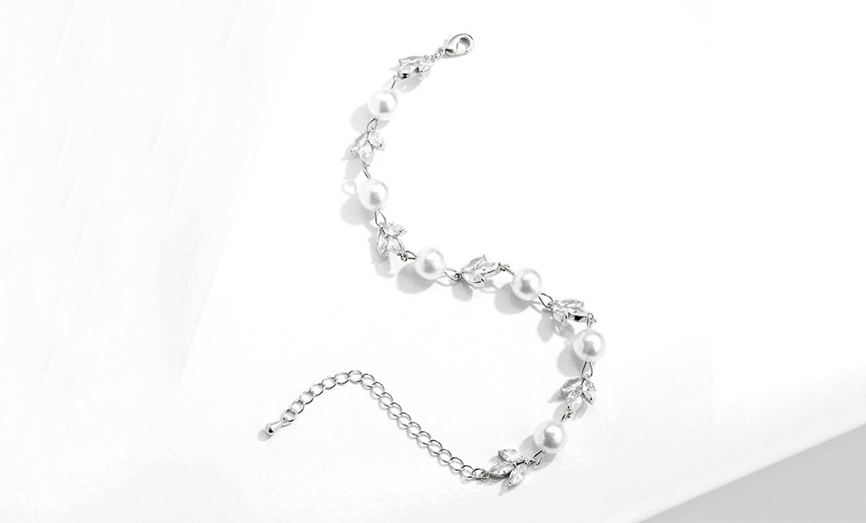 Unisex Imitation Pearl Copper Geometric Bracelets Imitation Pearl Jewelry